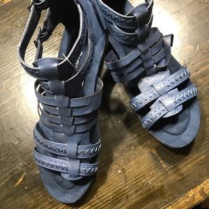 Pierre Dumas Navy Gladiator Sandals